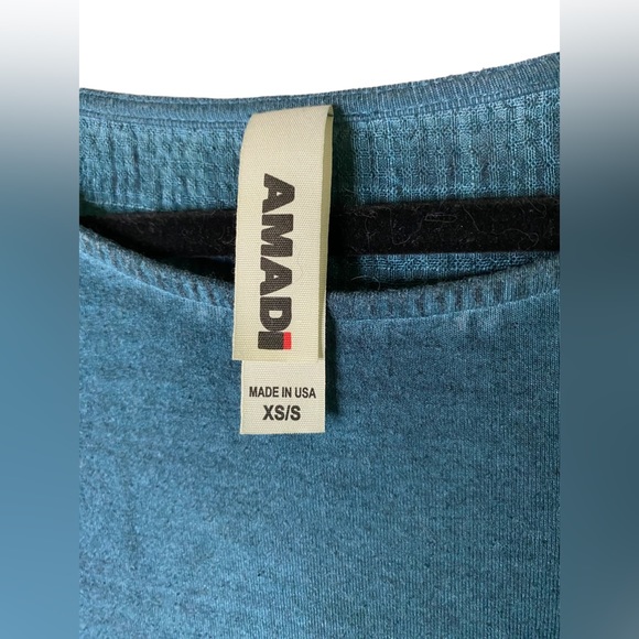 Amadi | XS/S Teal Dolman Short Sleeve Linen Blend Top - Picture 2 of 6